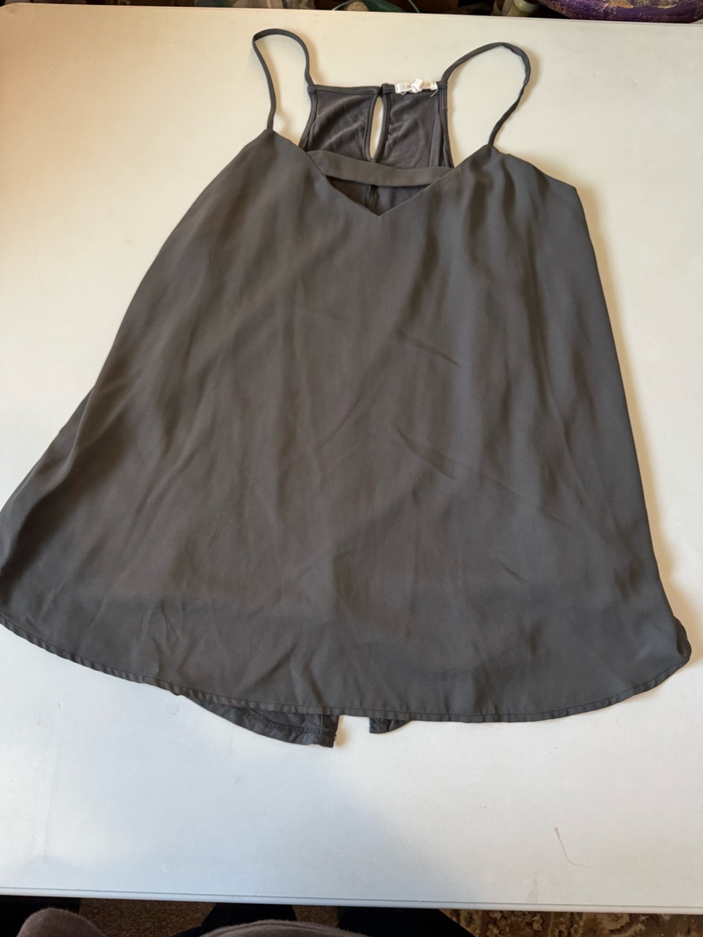 Womens Dark Grey Spaghetti Strap Tank Top